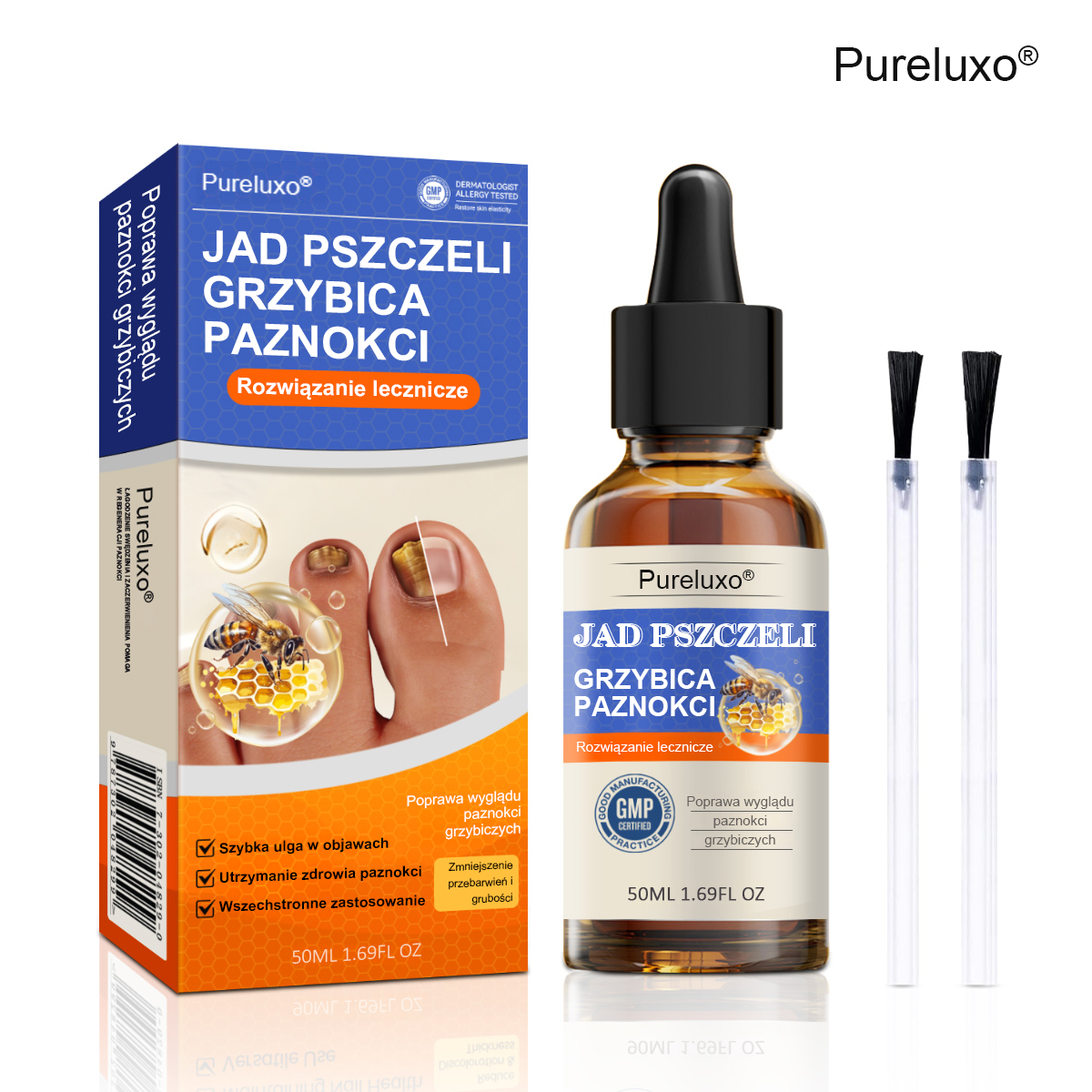 🐝👣Pureluxo® Bienengift Nagelpilz Leczenie: Całkowite rozwiązanie problemu grzybicy paznokci🌟👣👣👣
