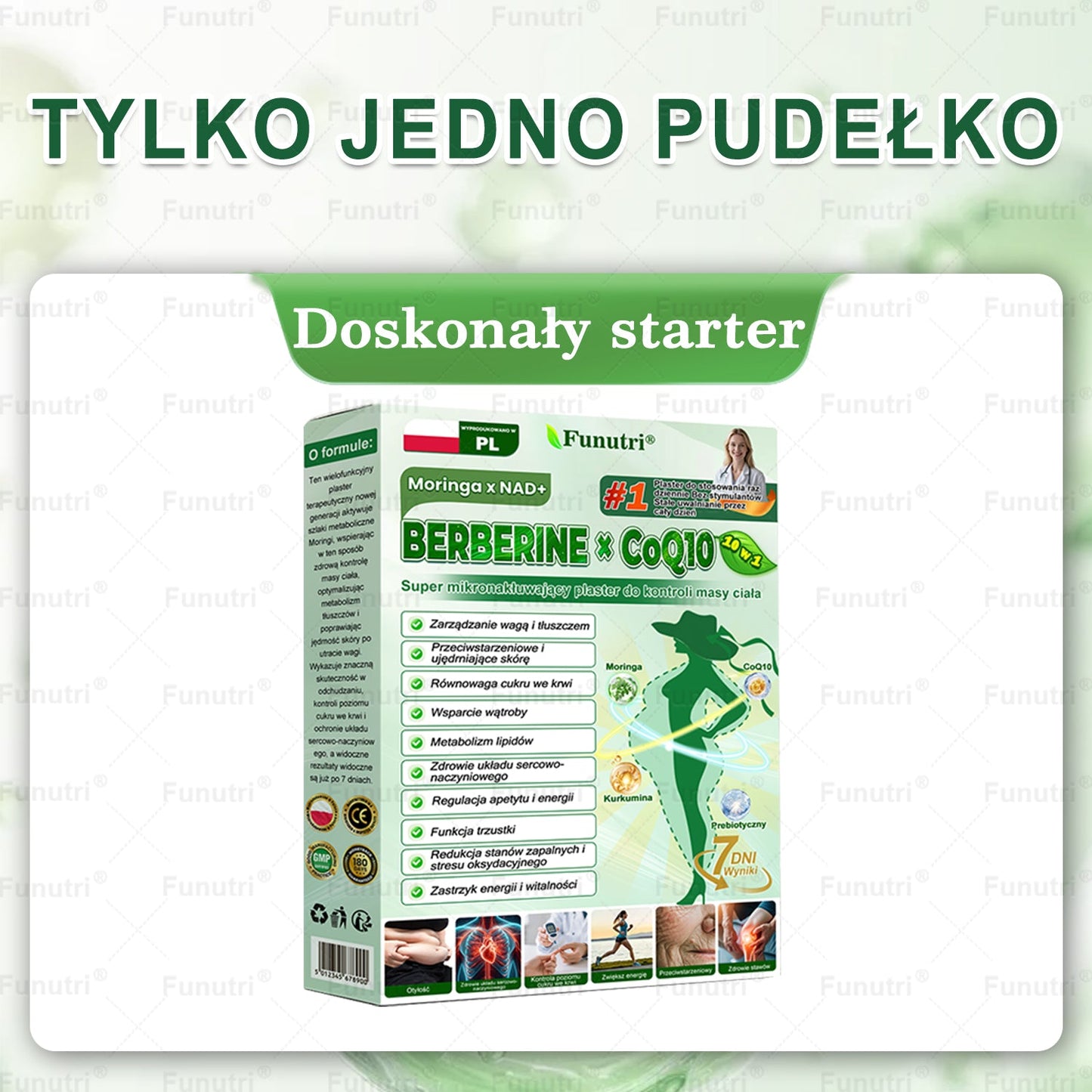 Oficjalny Sklep 👩⚕️👩⚕️Funutri® 10 w 1 metaboliczny wyszczuplający plaster z nanomikroigłami (Tylo raz dziennie – widoczne zmiany już w 7 dni)Wsparcie przy otyłości, cukrzycy, bezdechu sennym, problemach ze stawami i nie tylko👩⚕️👩⚕️👩⚕️👩⚕️