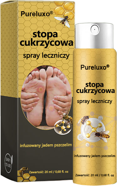 Pureluxo® Leczniczy spray do stóp cukrzycowych- zawiera jad pszczeli, który przyspiesza gojenie i zapobiega infekcjom!🌿🌿🌿🌿🌿