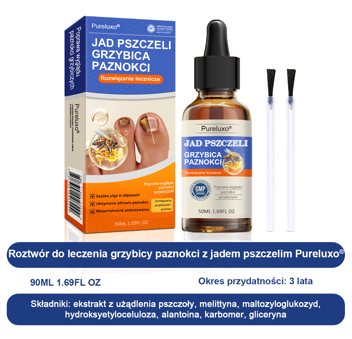 🐝👣Pureluxo® Bienengift Nagelpilz Leczenie: Całkowite rozwiązanie problemu grzybicy paznokci🌟👣👣