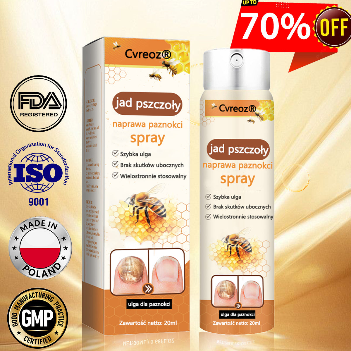 👣Spray z jadem pszczelim na paznokcie✅ Certyfikowany przez PTD👣