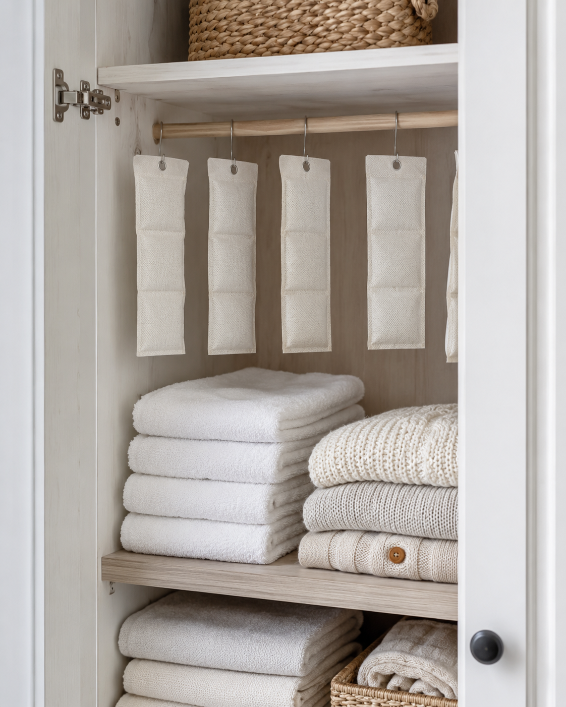 Hanging Closet Deodorizer Packs – Moisture & Odor Absorbing Wardrobe Freshener Sachets
