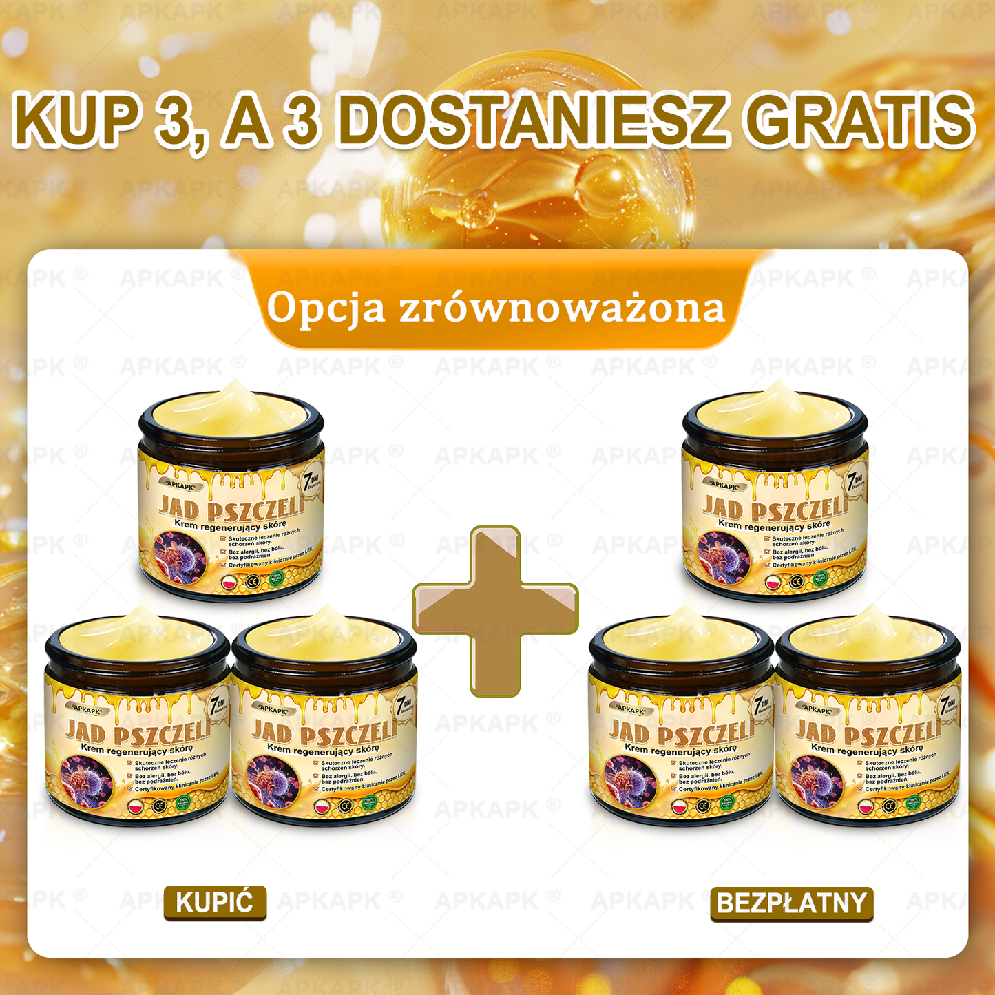 Polecane przez USK w Białymstoku · Wyprodukowano w Polsce✨✨ 𝖠𝖯𝖪𝖠𝖯𝖪® krem regenerujący skórę z jadem pszczelim💰✨✨✨✨