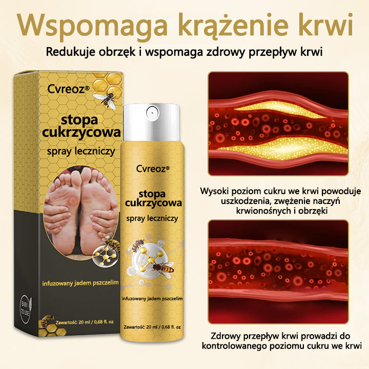 Cvreoz® Leczniczy spray do stóp cukrzycowych- zawiera jad pszczeli, który przyspiesza gojenie i zapobiega infekcjom!🌿