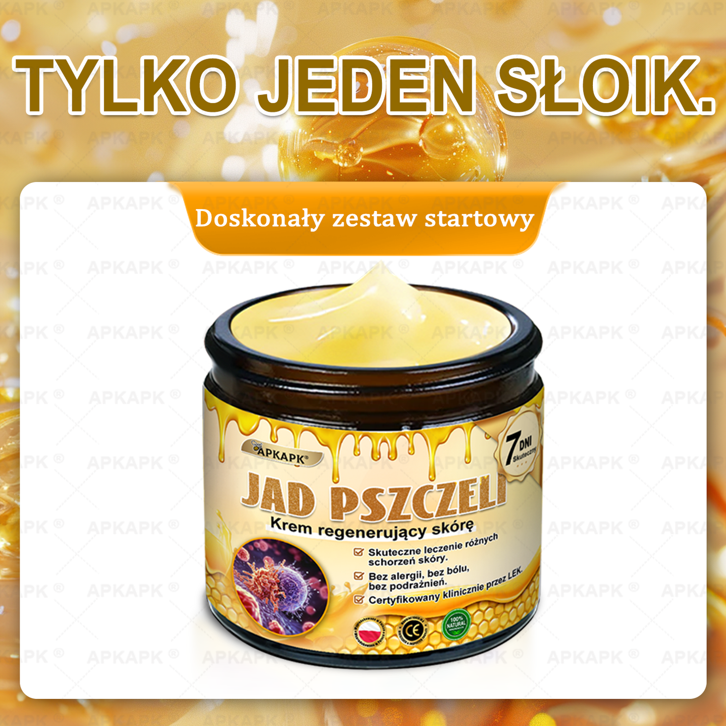 Polecane przez USK w Białymstoku · Wyprodukowano w Polsce✨✨ 𝖠𝖯𝖪𝖠𝖯𝖪® krem regenerujący skórę z jadem pszczelim💰✨✨✨✨