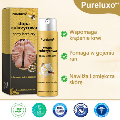 Pureluxo® Leczniczy spray do stóp cukrzycowych- zawiera jad pszczeli, który przyspiesza gojenie i zapobiega infekcjom!🌿🌿🌿🌿🌿